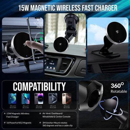 JURNETECH - 15W Magnetic Wireless Fast Charger